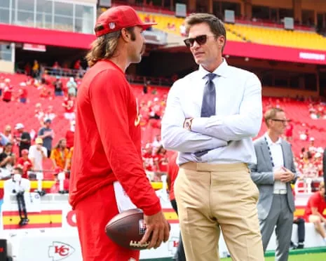 The NFL legend draws fan criticism following being spotted in Vegas team booth